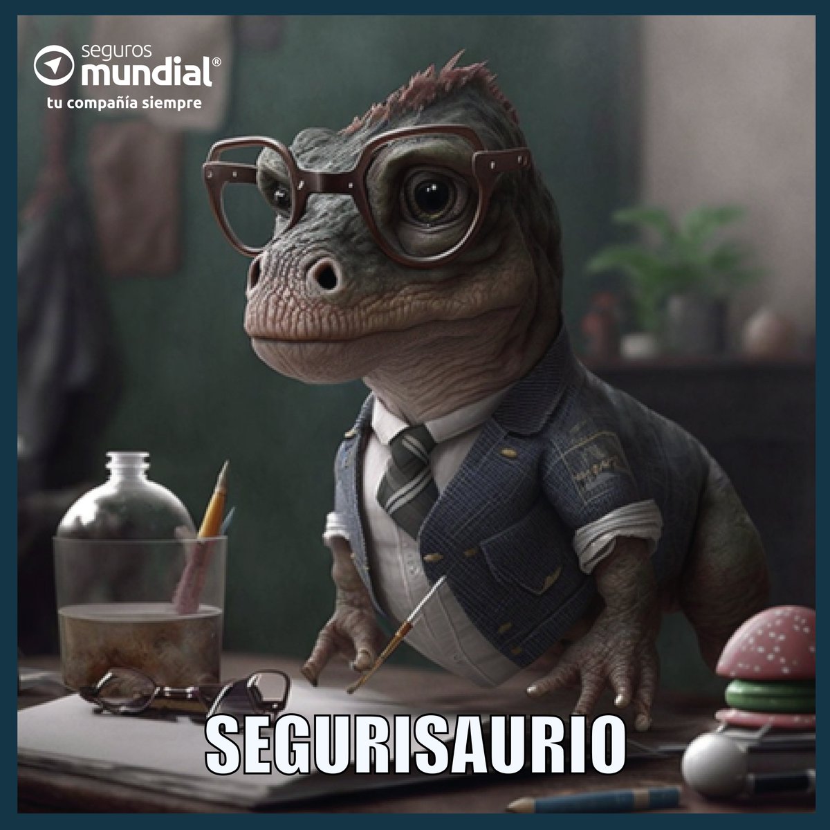 🦖#DinoProfesiones.🦕 Te presentamos a #Segurisaurio, el más comprometido con proteger y acompañar tus pasos. 

¡Es súper disciplinado y siempre está pendiente de lo que necesites! #SomosSegurosMundial💙