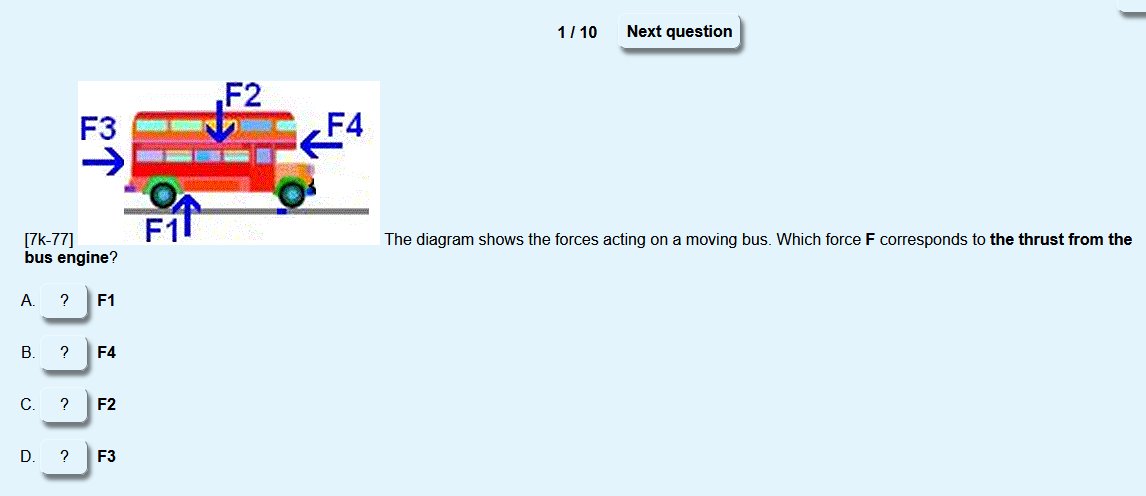 Revamped KS3 science physics Quiz on 'Forces and Motion' docbrown.info/ks3physics/7Km… and ulimited version docbrown.info/ks3physics/7Km… all randomised and a improved and more varied database now.