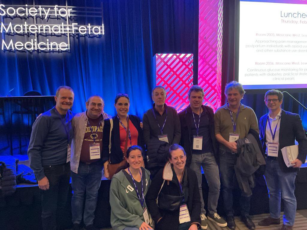 Some of the GROG study group (Groupe de Recherche en Obstétrique et Gynécologie) members at the #SMFM23 meeting to proudly represent French research in obstetrics!