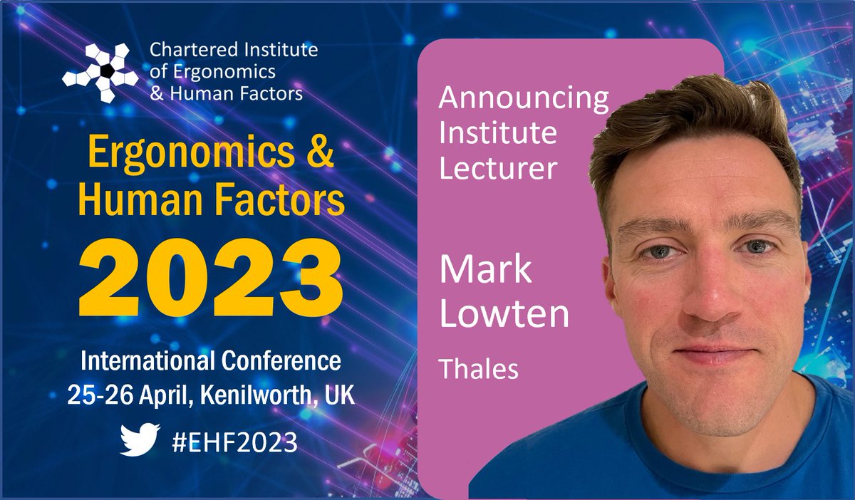 CIEHF's tweet photo. INSTITUTE LECTURE: MARK LOWTEN
Head of Customer Collaboration, Thales

He'll share lessons and how they helped shape his career and approach to making sure the user is at the heart of all that he's involved in.

Find out more:
https://t.co/pmY91oPit8

#CIEHF https://t.co/Y8ACBsaEbk