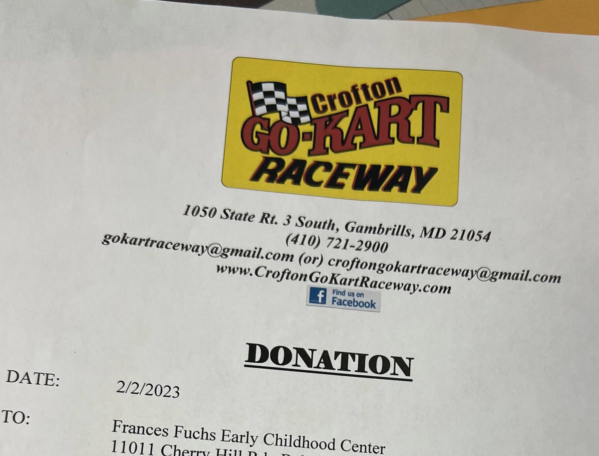 myeatingproject's tweet photo. Walked into the office this AM to find the best news!! We received a donation from #croftongokarteaceway for our students. Perfect giveaway for #communityday https://t.co/PTlAMgUwQN