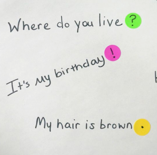 Sometimes students have trouble determining which form of punctuation to use. Conventions are a component of many LA tasks This activity helps students determine appropriate use of punctuation, and of course the stickers make this activity engaging for students. <a href="/PJLanguageArts/">PJ Language Arts Methodology UWindsor</a>