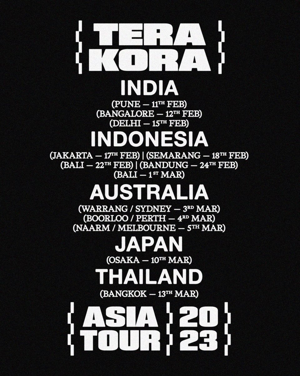 HE WORD IS OUT. Out here in Asia/Australia feb/march for my 3rd tour starting in India! 🇮🇳 Slide for tour dates 🌎 ➡️