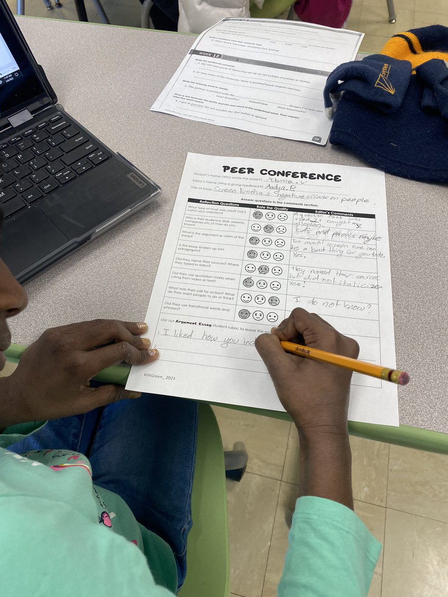 Students peer editing essays! Lots of hard work was done in this unit! <a href="/YKillimett/">Yadira Killimett</a> <a href="/mbernal_DrB/">Michelle Bernal</a> <a href="/KatherineTThorn/">Katherine Thorn</a> <a href="/fernbrooknj/">Fernbrook Elementary</a>