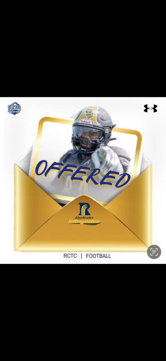 josh_mingle's tweet photo. #AGTG Blessed to say I have received my first juco offer from @RCTC_FB . @CSmithScout @TerrenceIsaac1 @CoachDobbins1 https://t.co/rzWgxYq3PS