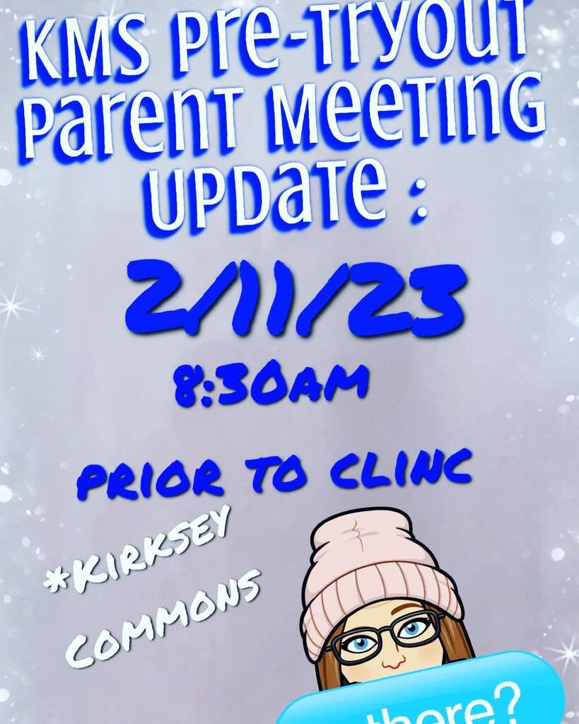 KMSSpiritSquads's tweet photo. Pre-Tryout Meeting this Saturday 2/11 @ 8:30 am!! https://t.co/5qIr7ucR8A https://t.co/0Q9j81WYGw
