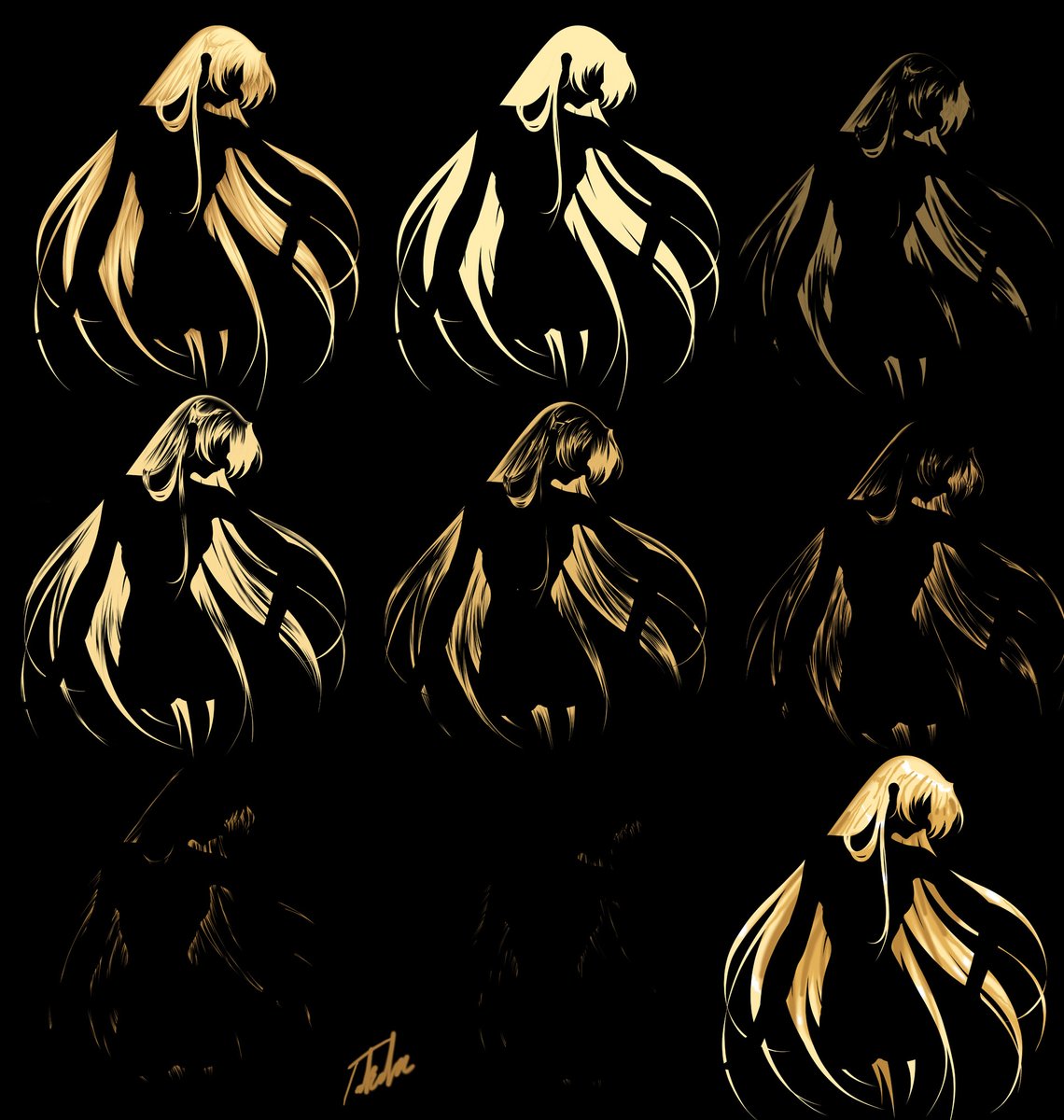 自分の神経質さが良く分かる髪の塗り。
この左のシャロンの絵、髪の影が基本6段もパスで描かれてる。
多分1万以上はパスをポチポチ打ってるかも…😑
絵を描くには根気が必要…😣
ちなみにフォトショのパスとは右のように線と線を繋いだり出来るツールで形状を自由に変えられて色んな使い方が出来る。 