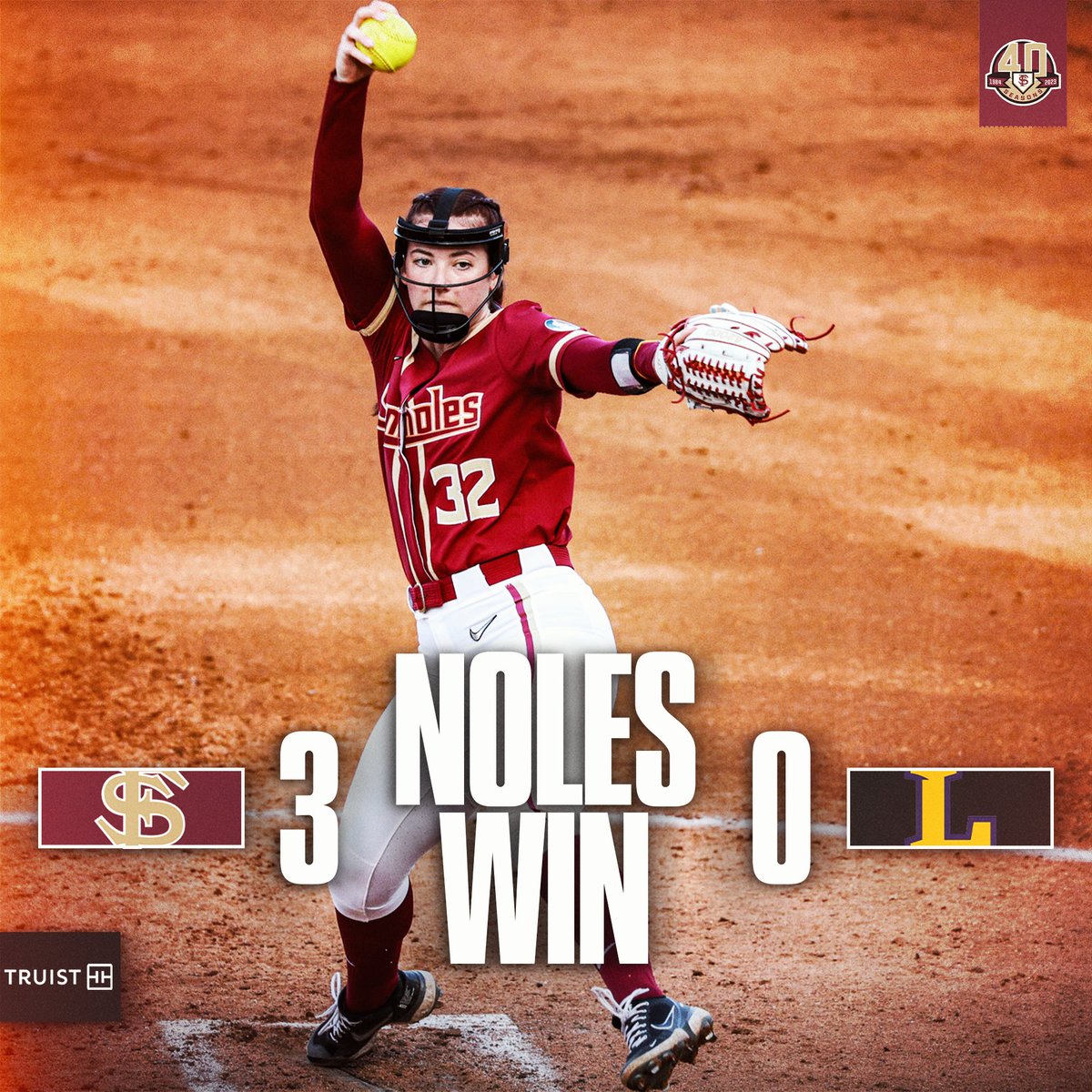 FSU_Softball's tweet image. NOLES WIN‼️‼️‼️

Kat throws a complete game shutout and surrenders just one hit🍢

#OneTribe