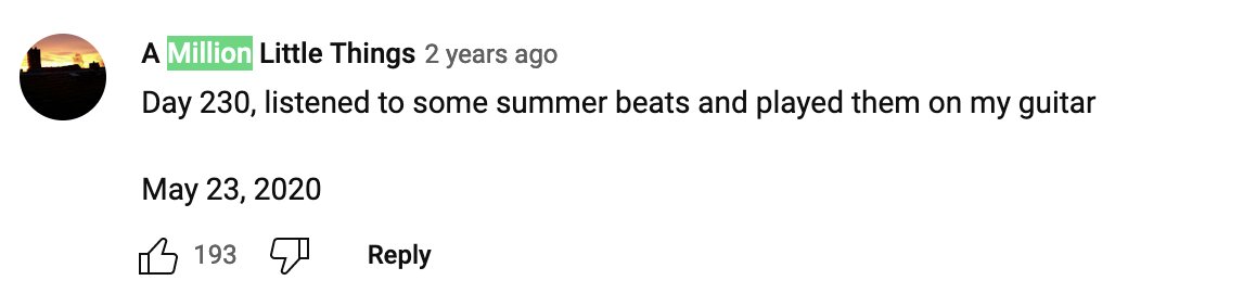katyilonka's tweet photo. ok i don't spend a lot of time on youtube but i discovered this amazing ... writing project? where someone commented on the same billie eilish remix video every day for a year with a little note about their life 

https://t.co/3OxH2URpCm https://t.co/iBddP2Jm6O