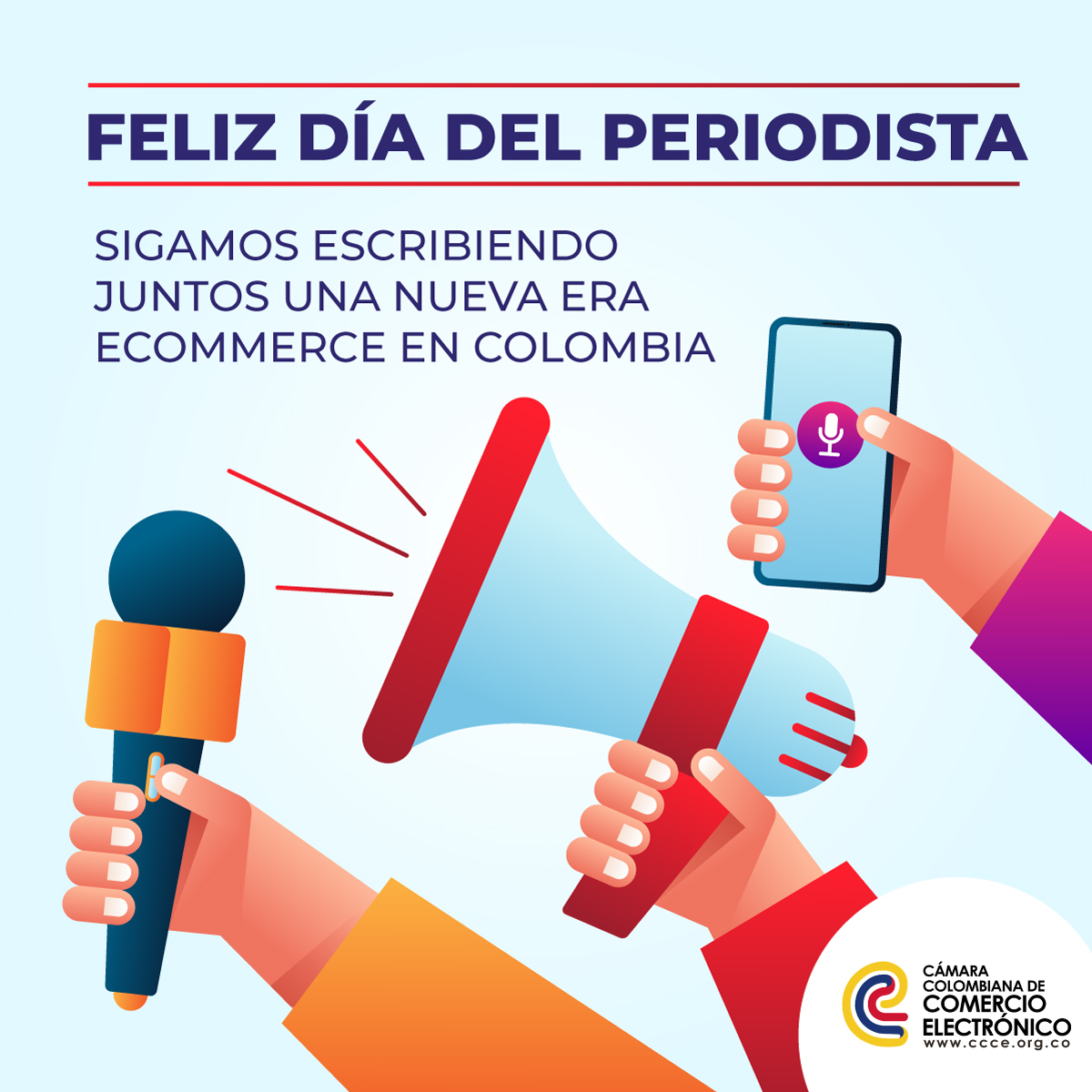 camcoelectronic's tweet photo. En el día del periodista, queremos reconocer la labor de todos aquellos que con criterio, profesionalismo y rigor, velan por la libertad de expresión y de información. Sigamos escribiendo juntos una nueva era #eCommerce ¡Feliz día! 

#DíaDelPeriodista https://t.co/be3ZE1Qq9Z