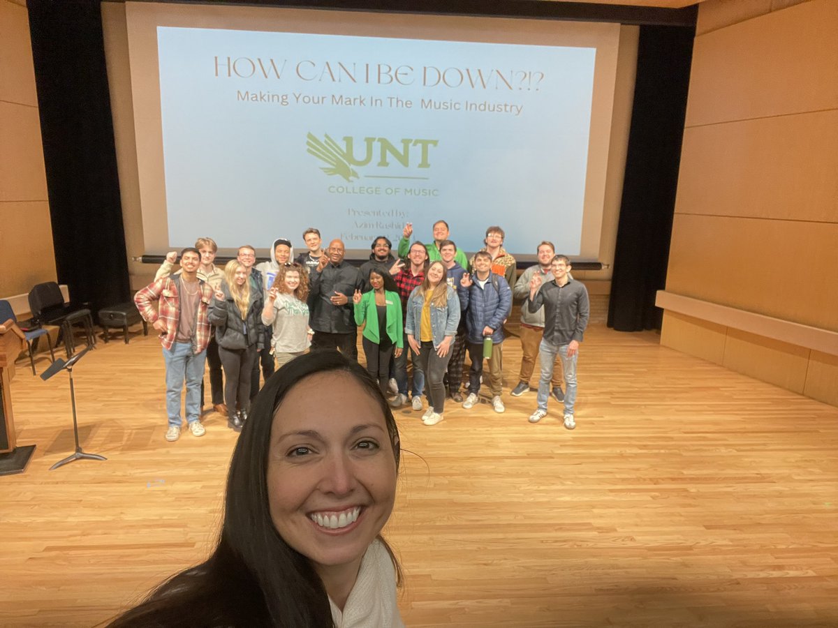 Great day for music business students @UNTCoM They heard amazing words of wisdom from #music industry executive/entrepreneur Azim Rashid! Thank you so much to @blackarigold for your insight! @alumapparel @Behindandbeyon1 #musicindustrytips #musicbusiness