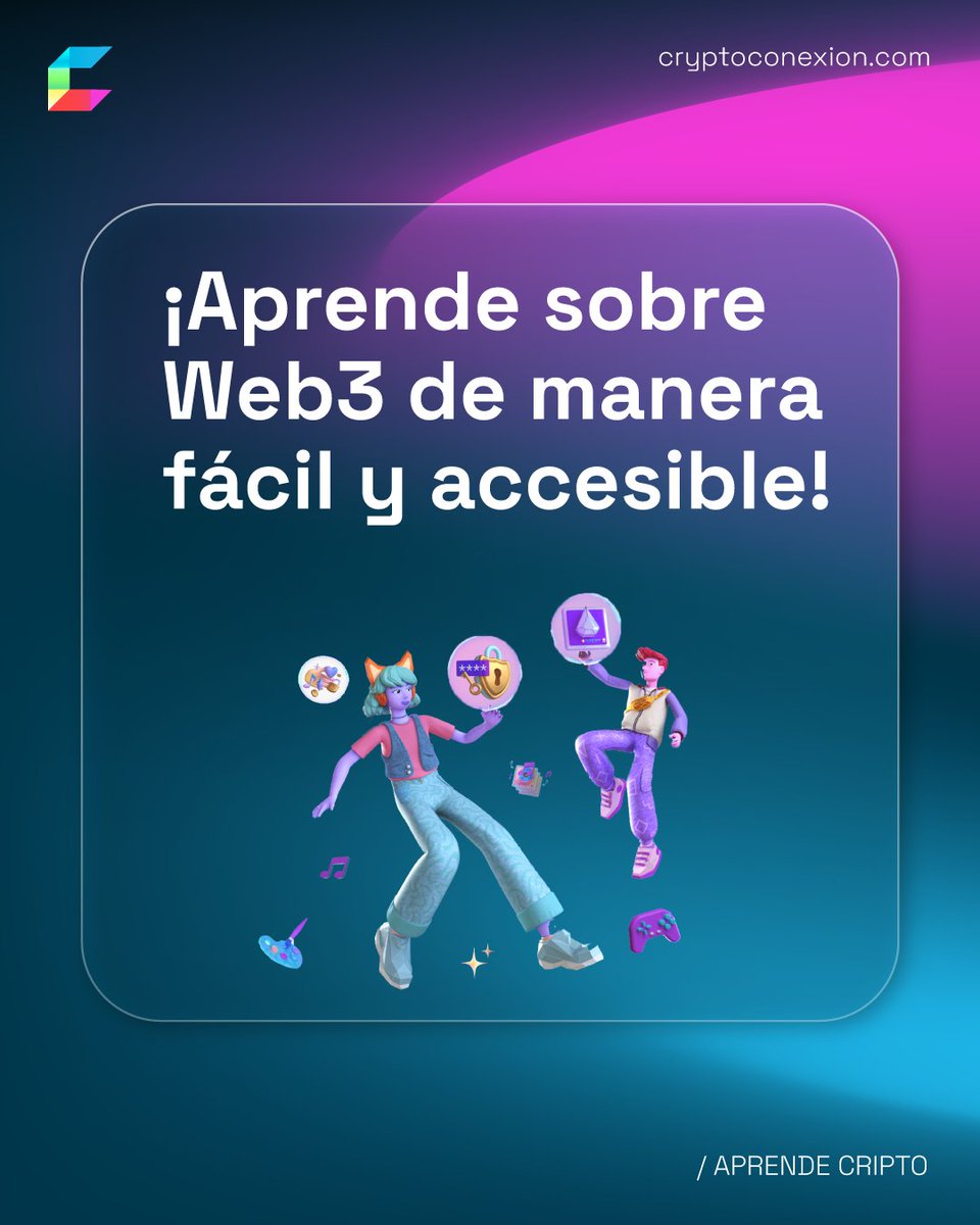 cryptoconexion's tweet photo. Queremos brindarte herramientas de aprendizaje que te permitan aprender más sobre #Web3 y descentralización.
#AprendeCripto #blockchaineducation https://t.co/oWMpvVSlZ9
