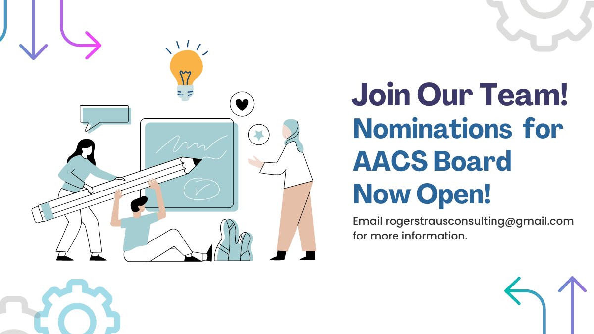 AACS_Sociology's tweet photo. Interested in serving with AACS? Nominations for the 2023-2024 Board are now open! We are seeking nominations for President, Vice President, Secretary, and three At-Large members. Please email rogerstrausconsulting@gmail.com for more information! https://t.co/eUlyWDHpJM