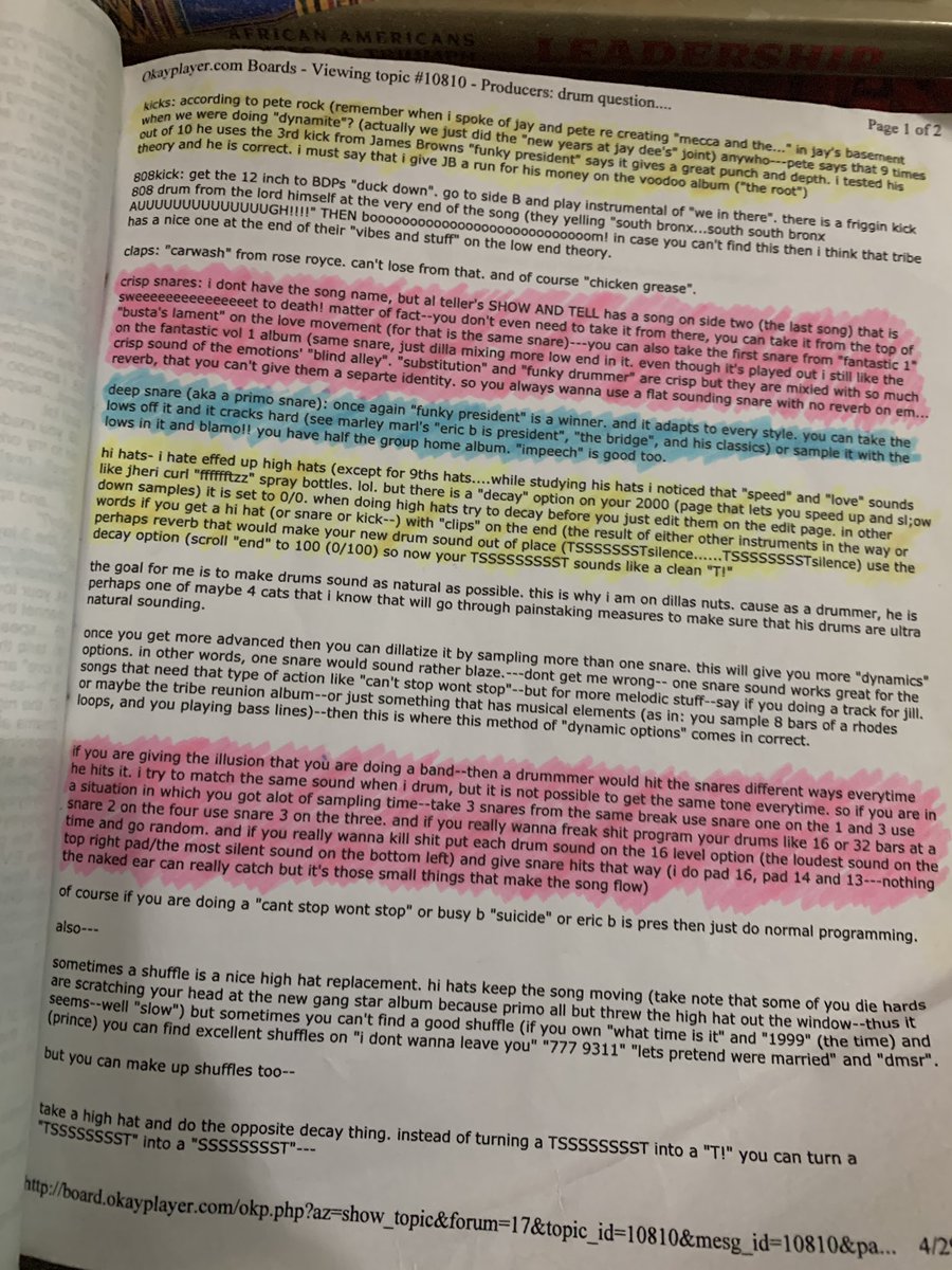 ohbliv's tweet photo. Pages from my Jay Dee/Dilla study guide.  Curated from magazine articles and blogs circa 06. https://t.co/6nWTGaWSBs