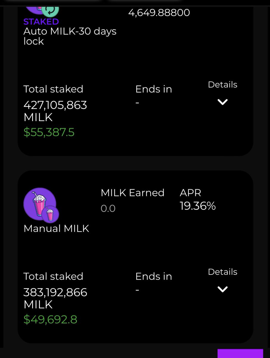 80% of $MILK is now staked