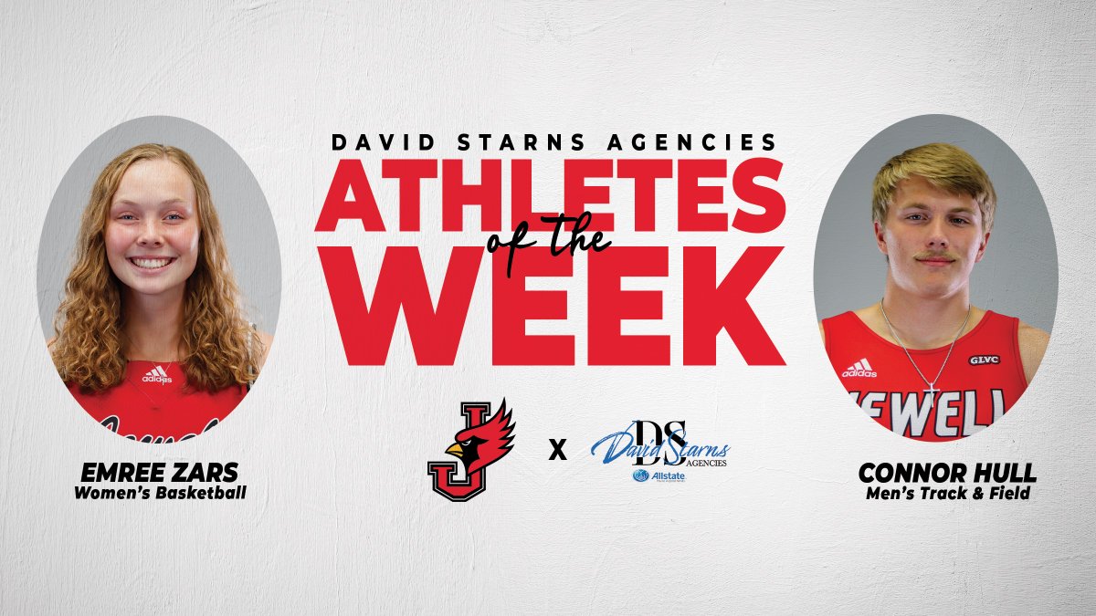 Zars (<a href="/Jewell_WBB/">William Jewell Women’s Basketball</a>), Hull (<a href="/JewellXCTF/">Jewell Cross Country / Track & Field</a>) Named David Starns Athletes of the Week!

🔗 bit.ly/3RL5gXV