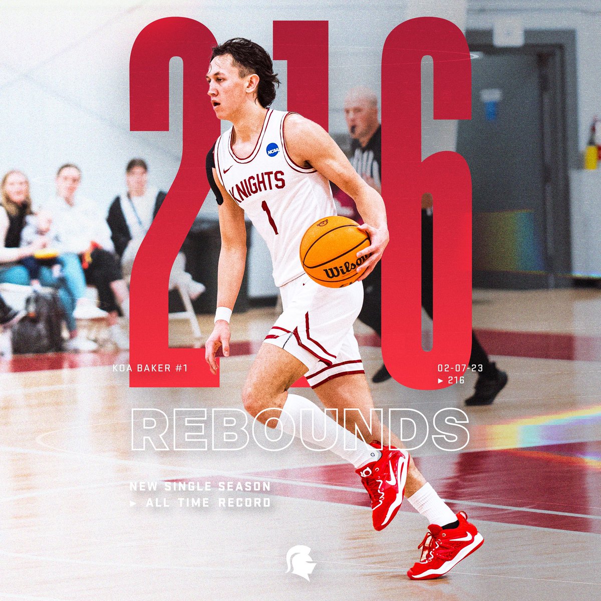 There’s a new No. 1️⃣ in the SVU record books 😤

@kekoabaker12 is the new single season rebound record holder with 216

Read more here >> knightathletics.com/news/2023/2/9/…