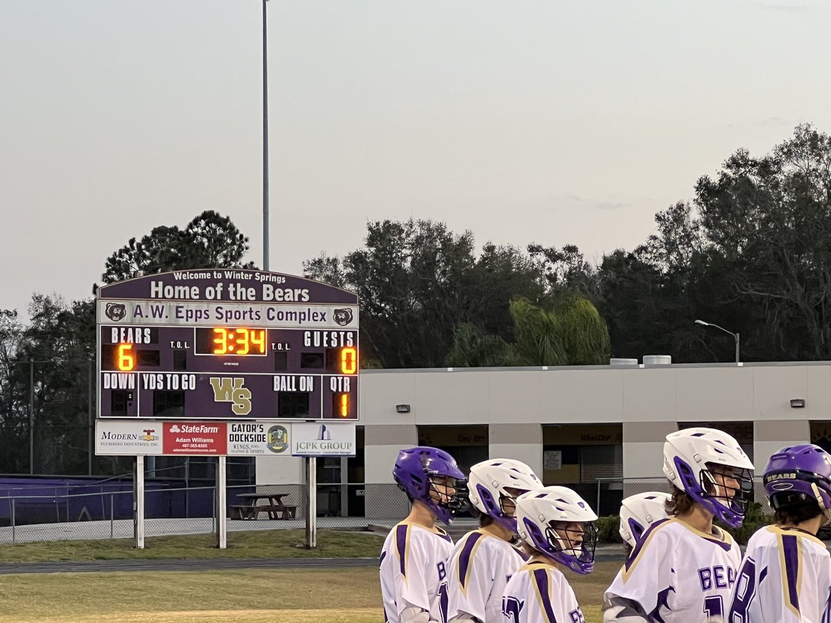 WS 6 - LY 0 
3:34 left in first quarter 
<a href="/LaxWinter/">WINTER SPRINGS LAX</a> 
<a href="/osvarsity/">Sentinel Varsity</a> <a href="/Petes_dragons/">Mr. Gaffney</a>