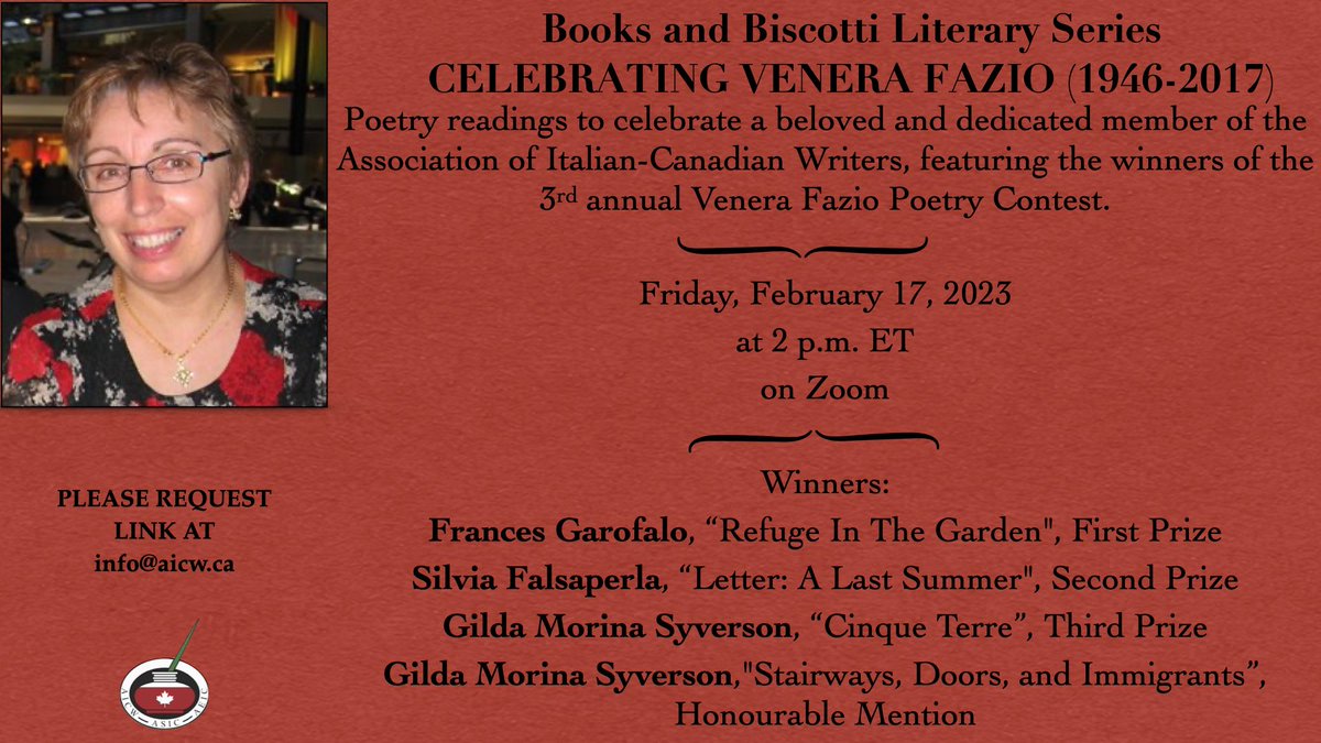Join us Friday 17h for a celebration of Venera Fazio.