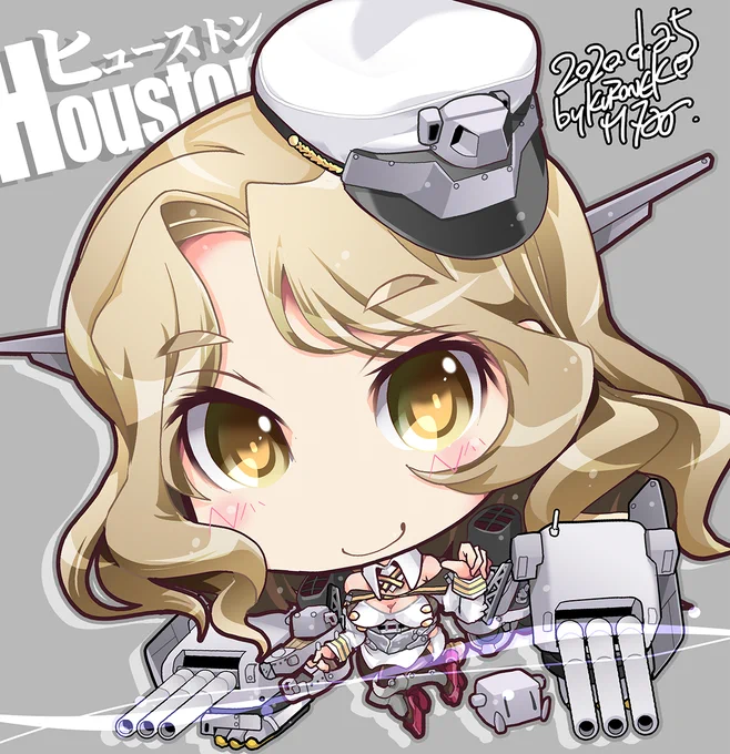 ウチの缶バッジデフォルメキャラより:その1■メリーランド■ラングレー■コロラド■ヒューストン #TLに深刻なアメリ艦不足 