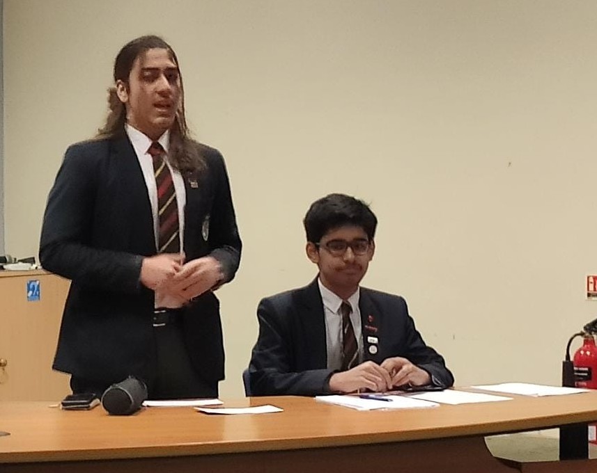 QMGSEnglish's tweet photo. We were honoured to host @ESUdebate this evening as part of the ESU-Churchill Public Speaking Competition. Anas, Ayrik and Will @qmgs1554 spoke alongside visitors from @ReptonSchool and @KEHSBham, who have our sincere congratulations on their success. #AcademicInPurpose https://t.co/lOv2Djf01Y