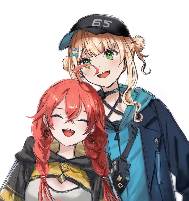 コラボ楽しかったです〜終始あかりちゃんのアホ毛がろこちゃんの鼻をムズムズさせてそうで可愛かった。#らくがきろこ #獅子どろーいんぐ 