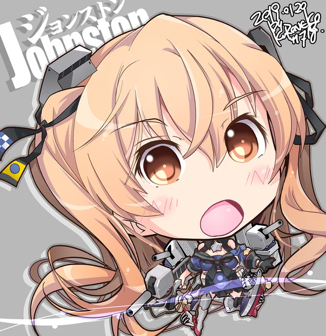 ウチの缶バッジデフォルメキャラより:その2■サミュエル・B・ロバーツ■スキャンプ■フレッチャー■ジョンストン #TLに深刻なアメリ艦不足 