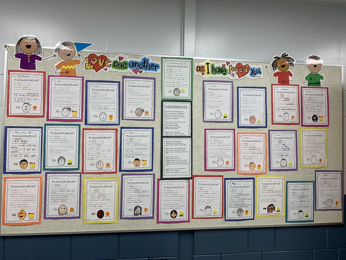 smswpgofficial's tweet photo. SMS Grade 2 classes: hallway displays! We are More Alike Than Different! β€οΈ#ILTRM @smswpgofficial@ https://t.co/xUCg5Gszxe