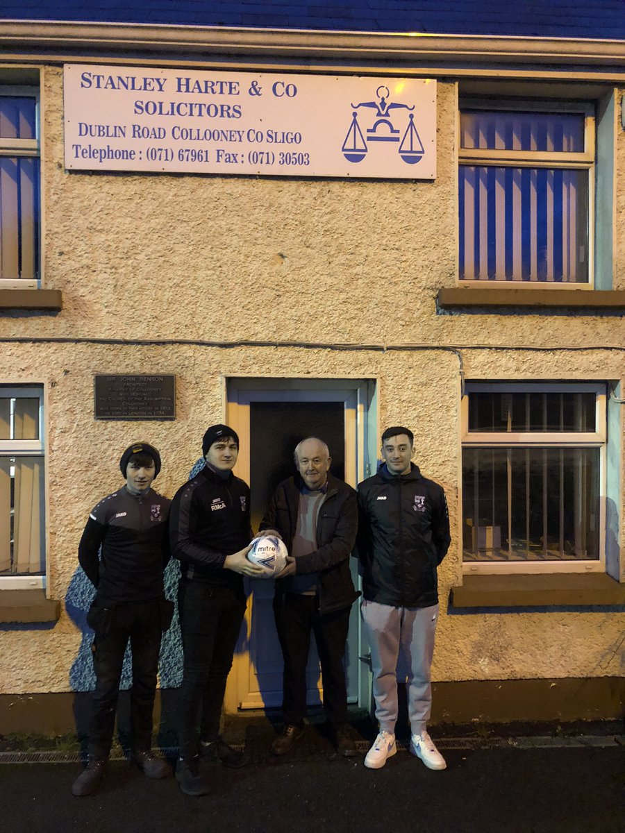 CoolaneyUtd's tweet photo. Coolaney United would like to thank Stanley Harte, Solicitor, Dublin Road,  Collooney for his sponsorship of the Match Ball for our Super League game tomorrow evening vs Strand Celtic in Strandhill.  Kick off is 7.30pm under flood lights in Strandhill Community Park. ⚽️👏👏 https://t.co/TaP36X4OoT