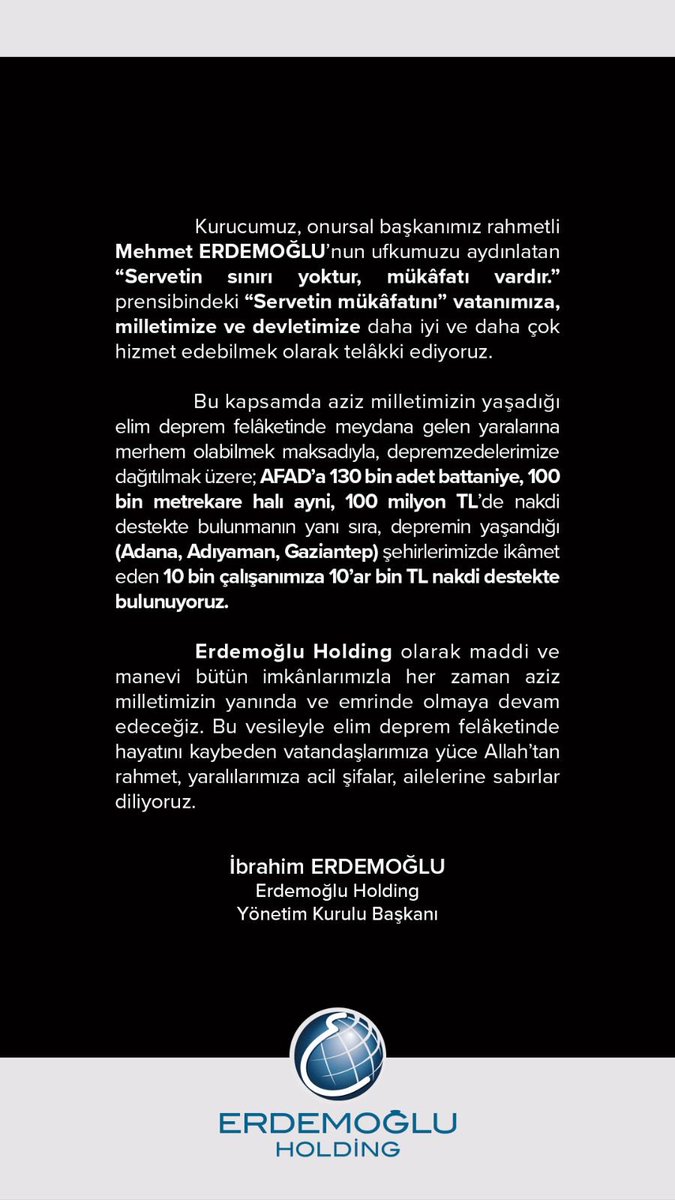 Geçmiş olsun Türkiyem