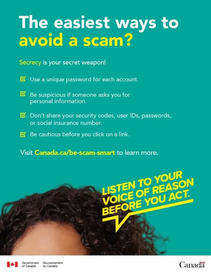 Here are four easy ways to avoid a scam. Come to our Fraud & Scams workshop to learn more ways to protect yourself.   #LiteracyMatters #financialliteracy #bescamsmart 
buff.ly/3WWRceY