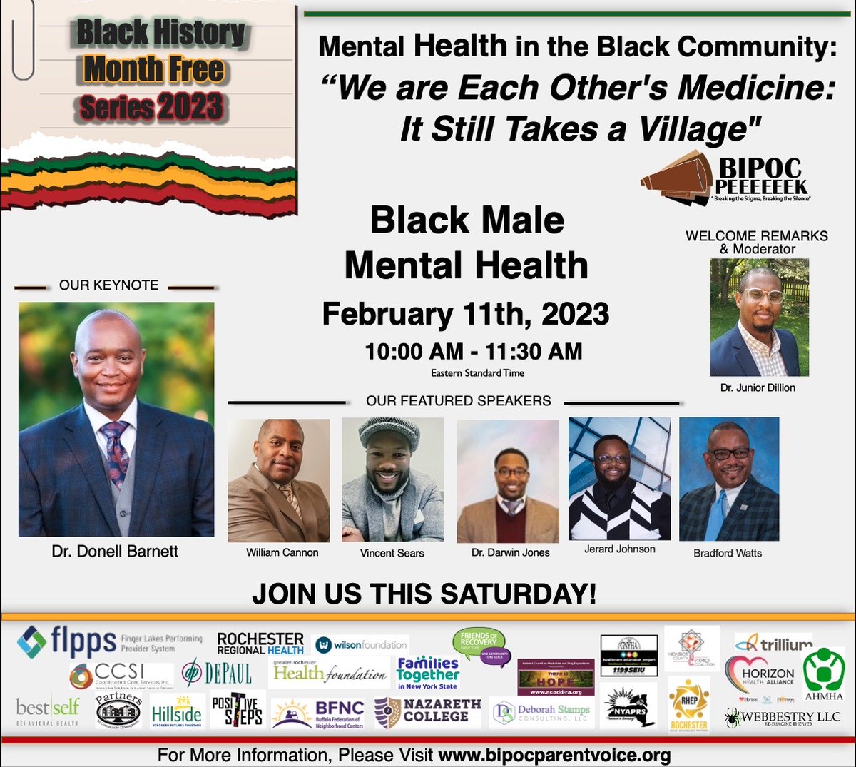 MCJCWilsonFdn's tweet photo. To register for the Black Male Mental Health webinar, go visit the website for the webinar
https://t.co/kDKIGEpVNI https://t.co/bEBupiBYIm