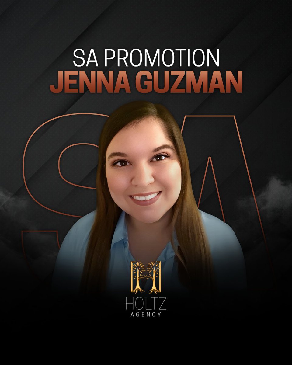 HoltzAil's tweet photo. Congratulation to our newest SA, Jenna! We are eager to see the great things you will achieve in this new role. 

#HoltzAgency #SA #Promotion #Leadership #Coverage#LifeInsurance #SafetyNet #Protection #Family #Finances#HardWork #Motivation #CommitToTheCulture #CTTC #AILife https://t.co/C7QLLYKQAG