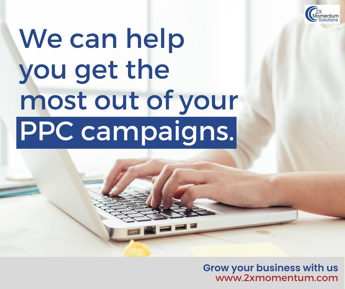 2XM can help you get the most out of your PPC campaigns. We will optimize your campaigns, track performance, and make sure your ad goals are realistic and deliver results.

Contact us today, and let’s talk about your business needs. 2xmomentum.com

 #PPC #PPCStrategy