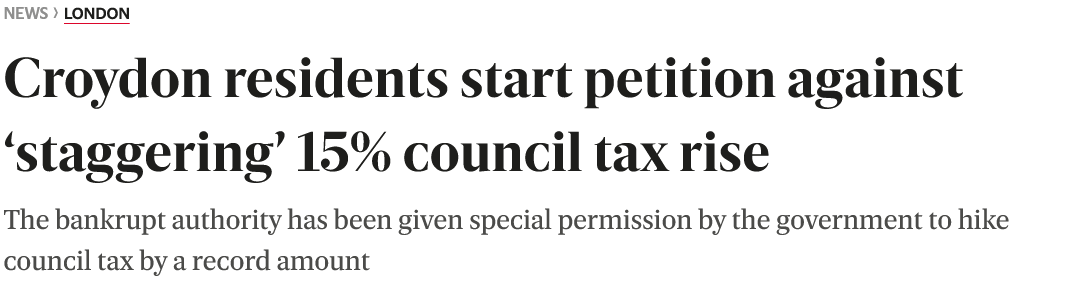 InsideCroydon's tweet photo. 'It's going to get worse before it gets better' according to @JasonForCroydon . Sign up to our petition now and Say No to the 15% Council Tax Hike - as featured in the @EveningStandard https://t.co/C0wJhOtVlf #Croydon #CroydonInCrisis #CouncilTax https://t.co/VKTS0k5deu