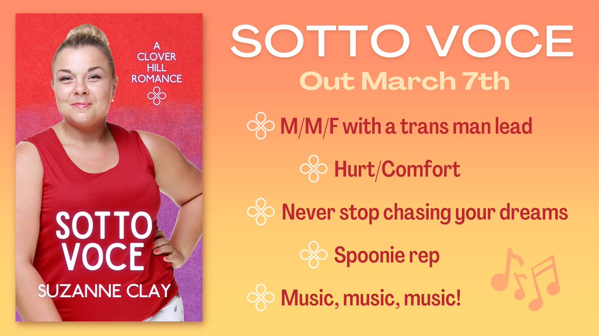 Harmony has spent a lifetime silencing her passions, but husbands Garrett and Oliver are ready to turn her lonely note into a brilliant chord.

SOTTO VOCE releases on March 7th and is available to preorder now!

Preorder: amazon.com/dp/B0BTY5K51T
GR: goodreads.com/book/show/9120…
