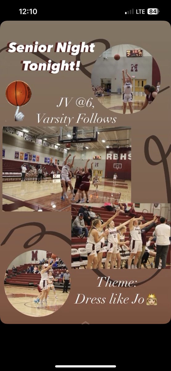 Girls Senior Night!
JV at 6 Varsity follows
Theme: Dress like Jo👸
#redbud132