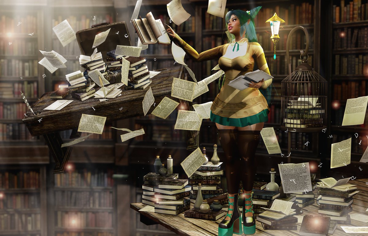 SugarcoatedPixy's tweet photo. The Librarian! My #Steampunk/#Aetherpunk version of the tarot's Magician. I felt like it just fit! I'm working on a border for this combining my work with Ai art. It's a struggle bus. If you like this please visit my link for credits. https://t.co/i0HnQ6fsal https://t.co/FT3T3abQrl