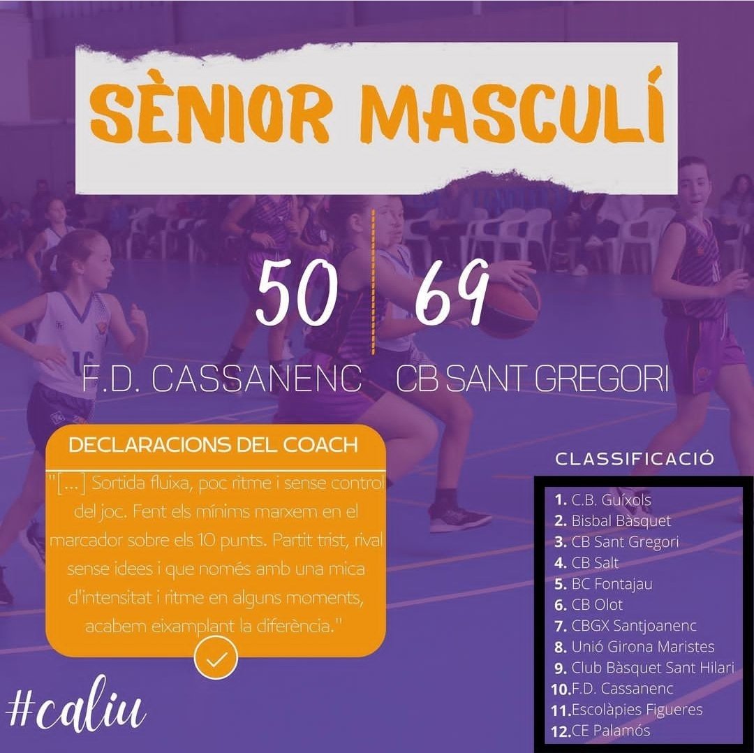 cbsantgregori's tweet image. 🏀Resultats cap de setmana🏀

🟣 La base, la nostra raó de ser ⚫️

Seguim creixent‼️

#caliu #somlilainegre #cbsantgregori