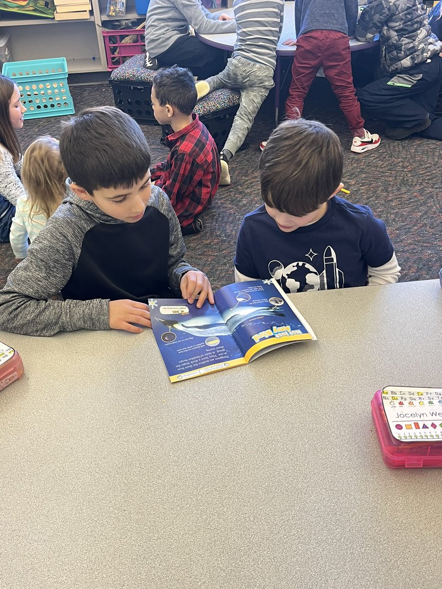 MsBinder19's tweet photo. Reading nonfiction books with our reading buddies. @SLCSBrummer https://t.co/XDlUfJO6uo