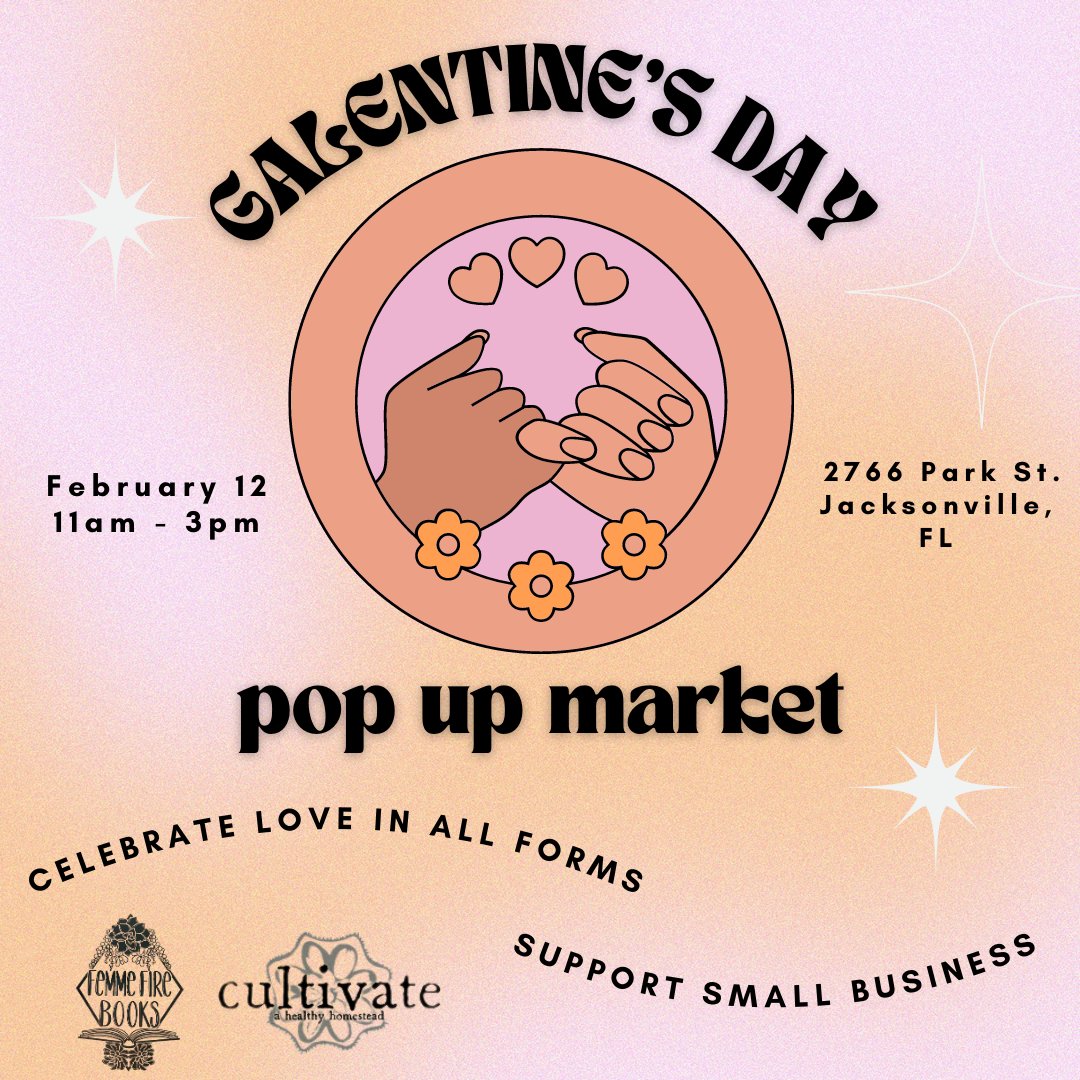 This Sunday February 12th we will be at the Galentines Day pop up hosted by @femmefirebooks and @cultivatejax 💗 We will be handing out Plan B, pregnancy tests, condoms, and community resources. We can’t wait to see you there! ✨