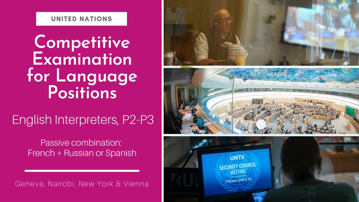 📢 Calling all #English #Interpreters! 

Only a few days left to apply for the upcoming UN competitive exam for English Interpreters! 

Check your eligibility and submit your application by 14 February 2023 👉 bit.ly/3wb3iG7