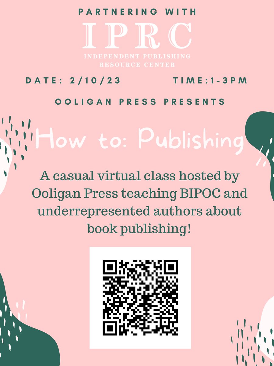ooliganpress's tweet image. Our quarterly workshop for BIPOC and underrepresented authors is tomorrow! 
"How To: Publishing" is open for registration here: buff.ly/3IbQ4Qc 
@IPRC 
#diversityequityinclusion #underrepresentedauthors #ownvoices #publishing #insidepublishing #LGBTQAuthors #BIPOCAuthors