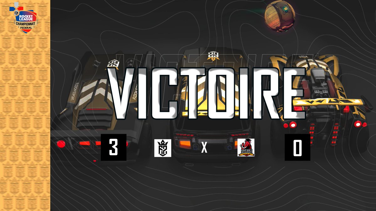 C'EST UNE VICTOIRE ! 🚗

Nos joueurs académiques s'imposent contre <a href="/HemEsports/">Hem Esports Academy</a> pour le premier match d'ouverture du championnat fédéral de la <a href="/ffjv_officiel/">FFJV : Fédération Française de Jeu Vidéo</a> ! 🤩

🚗<a href="/RyzoxRL/">Ryzox</a> 
🚗@Luc29747724
🚗<a href="/Katakuri944/">Katakuri_</a>