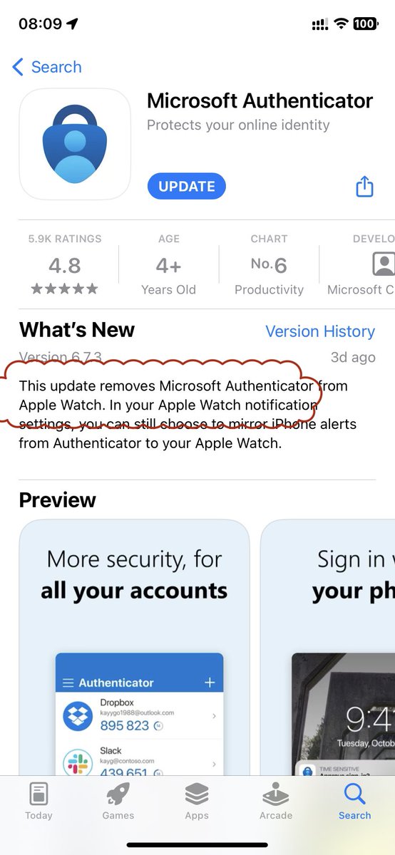 Thanks but no thanks - no update for you #microsoft Authenticator!