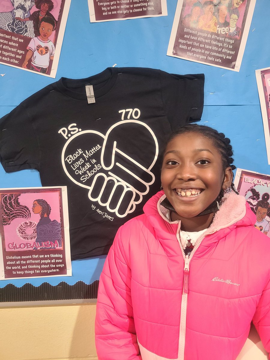 This week, we celebrate Black Lives Matter Week in Schools!  4th grader Averi designed our shirts this year. A 3rd grader said today, "we celebrate this week because we have to do our part to make sure it is fair for everyone."<a href="/SheneanL/">Shenean Lindsay</a>
<a href="/DOEChancellor/">Chancellor Kamar H. Samuels</a> <a href="/NYCSchools/">NYC Public Schools</a> <a href="/CSD17NYC/">District 17</a>