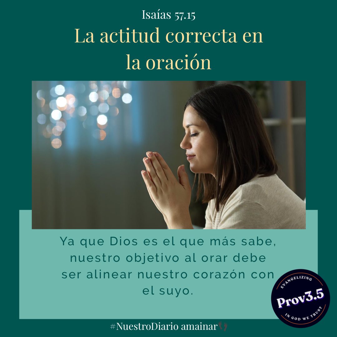 Prov35ny's tweet photo. Devocional Nuestro Diario Caminar 👣

La actitud correcta en la oración
Ya que Dios es el que más sabe, nuestro objetivo al orar debe ser alinear nuestro corazón con el suyo.
#NuestroDiarioCaminar #Devocional  👉 https://t.co/MyMz9AigBo https://t.co/AM03vRvdcY
