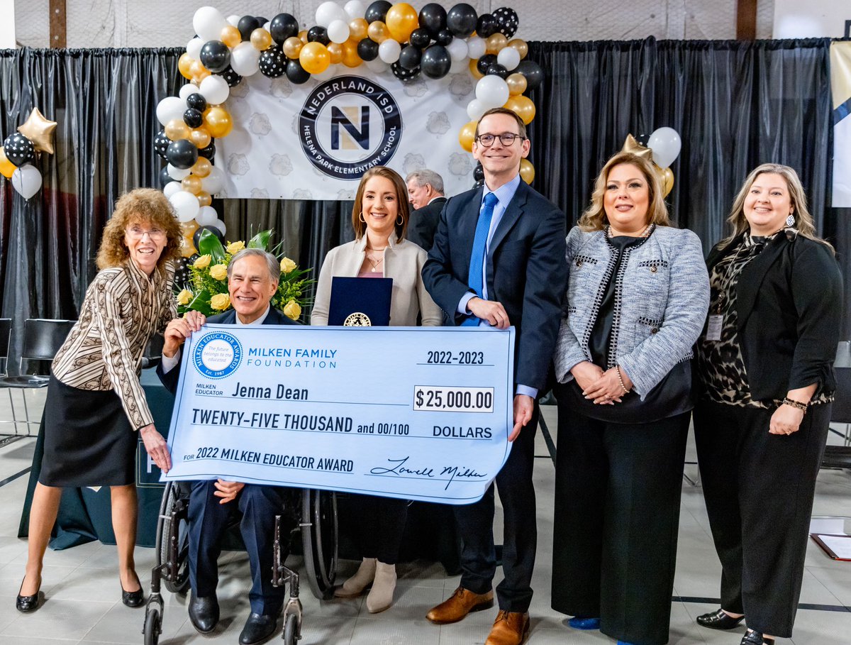 Greg Abbott on Twitter "Proud to present the Milken Educator Award