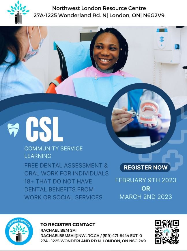 Happening now! But don't worry we will be having another one in March. We are grateful for this partnership that helps support the lives of many in the community. For more information connect with Rachael Bemsai rachaelbemsai@nwlrc.ca 
#Dental #Outreach #DOCs #CSL #LdnOnt #NWLRC
