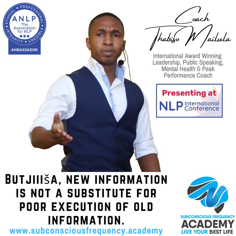 coachmailulanlp's tweet photo. Give yourself permission to improve your execution with Neuro LinguisticProgramming(NLP).
#CareerCoaching #LeadershipCoaching #PeakPerformanceCoaching #PersonalDevelopment #ProfessionalDevelopment #NeuroLinguisticProgramming #NLP #ANLP https://t.co/Gtrw8WYX6Q